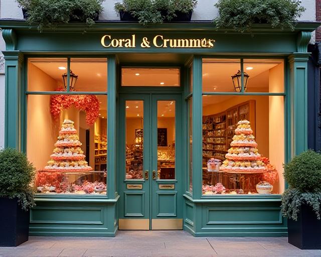 The elegant floral storefront of Coral & Crumpets in London